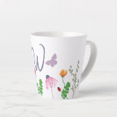 Farbige Blume und Schmetterlinge Monogramm W Milchtasse (Rechte Ecke)
