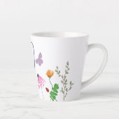 Farbige Blume und Schmetterlinge Monogramm W Milchtasse (Rechts)