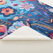 Farbige Blume und Schmetterlinge Sherpa Blanket Sherpadecke (3/4)