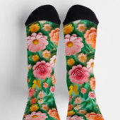 Farbige Blume und Schmetterlinge Socken (Oben)