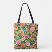 Farbige Blume und Schmetterlinge Tasche (Rückseite)