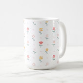 Farbige Blume und Schmetterlingsmuster Kaffeetasse (VorderseiteRechts)