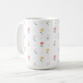 Farbige Blume und Schmetterlingsmuster Kaffeetasse (Vorderseite Links)