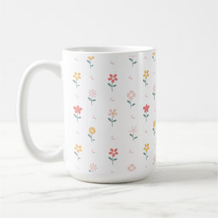 Farbige Blume und Schmetterlingsmuster Kaffeetasse