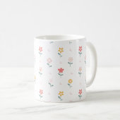 Farbige Blume und Schmetterlingsmuster Kaffeetasse (VorderseiteRechts)