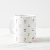Farbige Blume und Schmetterlingsmuster Kaffeetasse (Vorderseite Links)