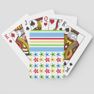 Farbige Blume und Streifen Spielkarten