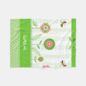 Farbige Blume und weiße Punkte Fleecedecke (Vorderseite (Horizontal))