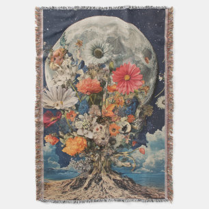 Farbige Blume unter Vollmond Decke