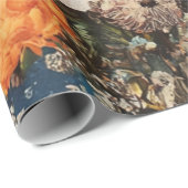 Farbige Blume unter Vollmond Geschenkpapier (Rolleneckpunkt)