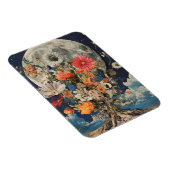 Farbige Blume unter Vollmond Magnet (Rechte Seite)