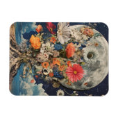Farbige Blume unter Vollmond Magnet (Horizontal)