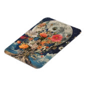 Farbige Blume unter Vollmond Magnet (Linke Seite)