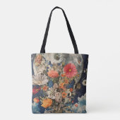 Farbige Blume unter Vollmond Tasche (Rückseite)