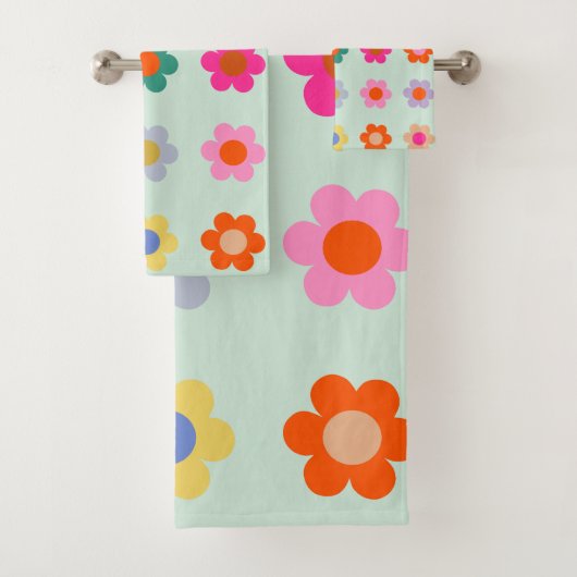 Farbige Blume Vintag Badhandtuch Set (Insitu)