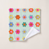 Farbige Blume Vintag Badhandtuch Set (Waschlappen)