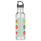 Farbige Blume Vintag Edelstahlflasche (Rückseite)