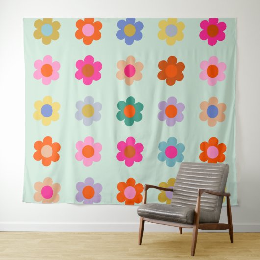 Farbige Blume Vintag Wandteppich (Beispiel (Horizontal))