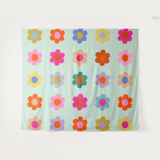 Farbige Blume Vintag Wandteppich (Vorderseite (Horizontal))