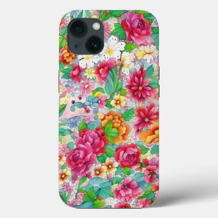 Farbige Blume Vintager Stil Art Phone Case