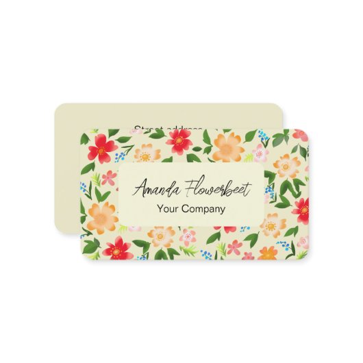 Farbige Blume Visitenkarte (Vorderseite/Rückseite Beispiel)