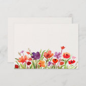 Farbige Blume Wasserfarbe Garten Mitteilungskarte (Vorne/Hinten)