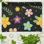 Farbige Blume Wasserfarbe Niedlich Geschirrtuch (Gefaltet)