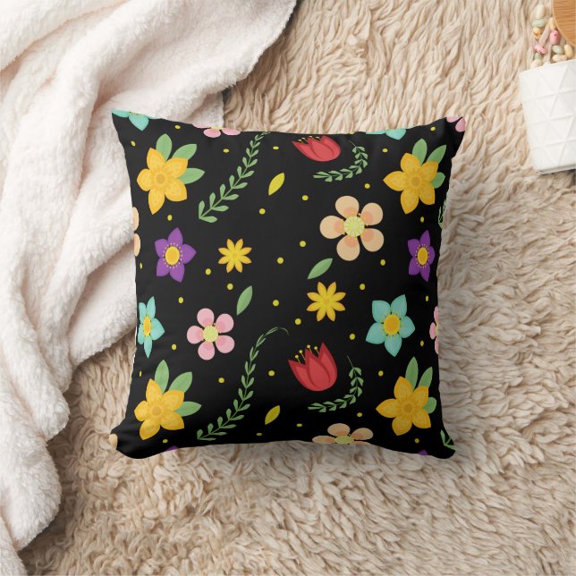 Farbige Blume Wasserfarbe Niedlich Kissen (Decke)