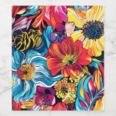 Farbige Blume Weinetikett (Einzelnes Label)