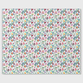 Farbige Blume Weißer Hintergrund Geschenkpapier (Flach)