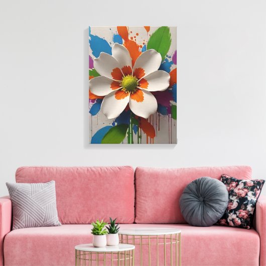 Farbige Blume Weitblick Leinwanddruck (Insitu (Wohnzimmer))