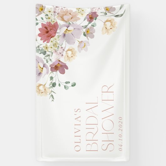 Farbige Blume, Wildblumen, Begrüßung von Bridal Banner (Vertikal)