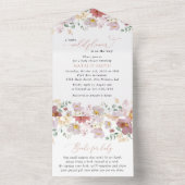 Farbige Blume, Wildblumen, Boho, Babydusche All In One Einladung (Innen Boden)