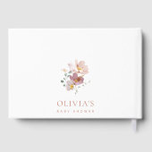 Farbige Blume, Wildblumen, Boho, Babydusche Gästebuch (Rückseite)