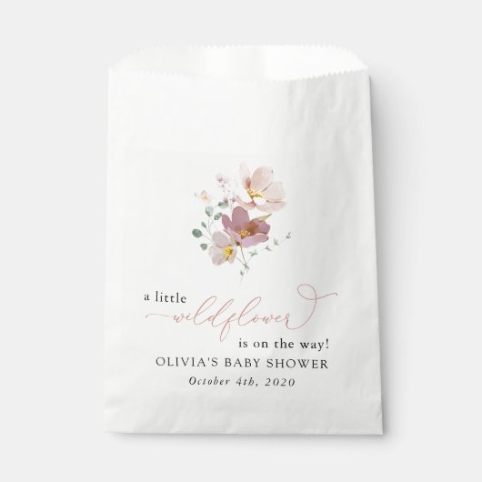 Farbige Blume, Wildblumen, Boho, Babydusche Geschenktütchen (Vorderseite)