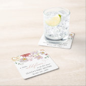 Farbige Blume, Wildblumen, Boho, Babydusche Rechteckiger Pappuntersetzer (Vor Ort)