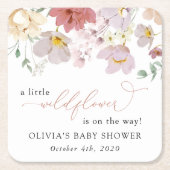 Farbige Blume, Wildblumen, Boho, Babydusche Rechteckiger Pappuntersetzer (Vorderseite)