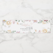 Farbige Blume, Wildblumen, Boho, Babydusche Wasserflaschenetikett (Einzelnes Label)