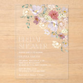 Farbige Blume, Wildblumen, Boho, Brautparty Acryleinladungen (Vorderseite)