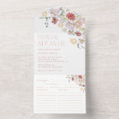 Farbige Blume, Wildblumen, Boho, Brautparty All In One Einladung (Innen Boden)