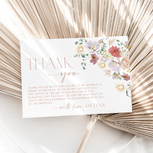 Farbige Blume, Wildblumen, Boho, Brautparty Dankeskarte
