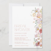 Farbige Blume, Wildblumen, Boho, Brautparty Einladung (Vorderseite)