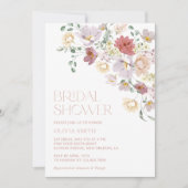 Farbige Blume, Wildblumen, Boho, Brautparty Einladung (Vorderseite)