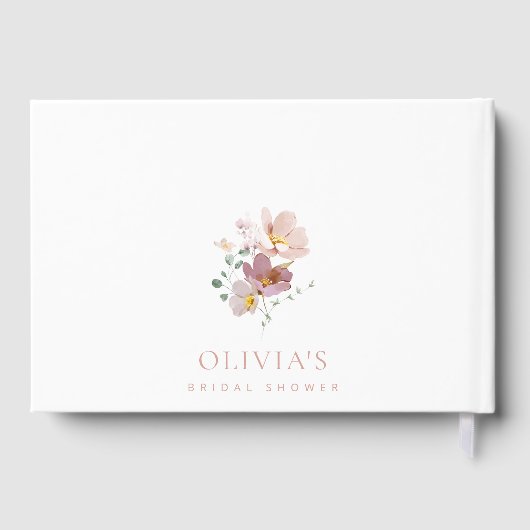 Farbige Blume, Wildblumen, Boho, Brautparty Gästebuch (Rückseite)