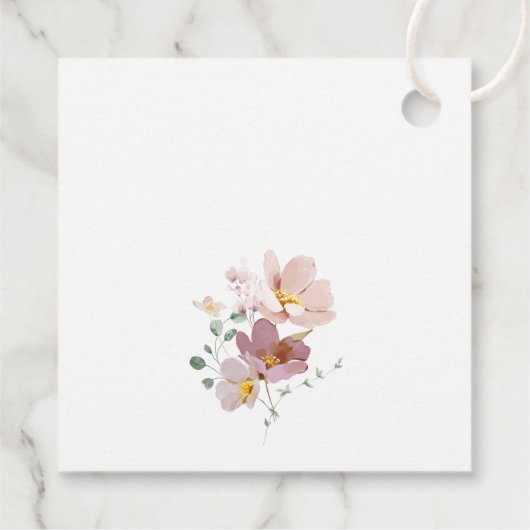 Farbige Blume, Wildblumen, Boho, Brautparty Geschenkanhänger (Rückseite)