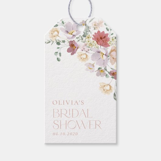 Farbige Blume, Wildblumen, Boho, Brautparty Geschenkanhänger (Vorderseite)