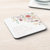 Farbige Blume, Wildblumen, Boho, Brautparty Getränkeuntersetzer (Linke Seite)