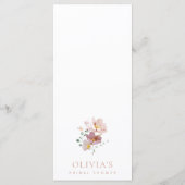 Farbige Blume, Wildblumen, Boho, Brautparty Menükarte (Rückseite)