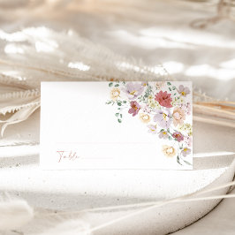 Farbige Blume, Wildblumen, Boho, Brautparty Platzkarte