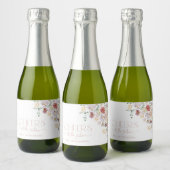 Farbige Blume, Wildblumen, Boho, Brautparty Schaumweinetikett (Flaschen)